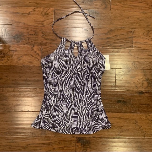 Island Escape Tankini Top 6 or 8 Bora Bora 
Mikonos Beach High-Neck Swim Navy - Picture 6 of 9